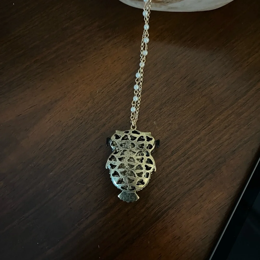 Betsy Johnson Owl Pendant Necklace.Black & Silver.Brand new with tags. - Picture 8 of 10